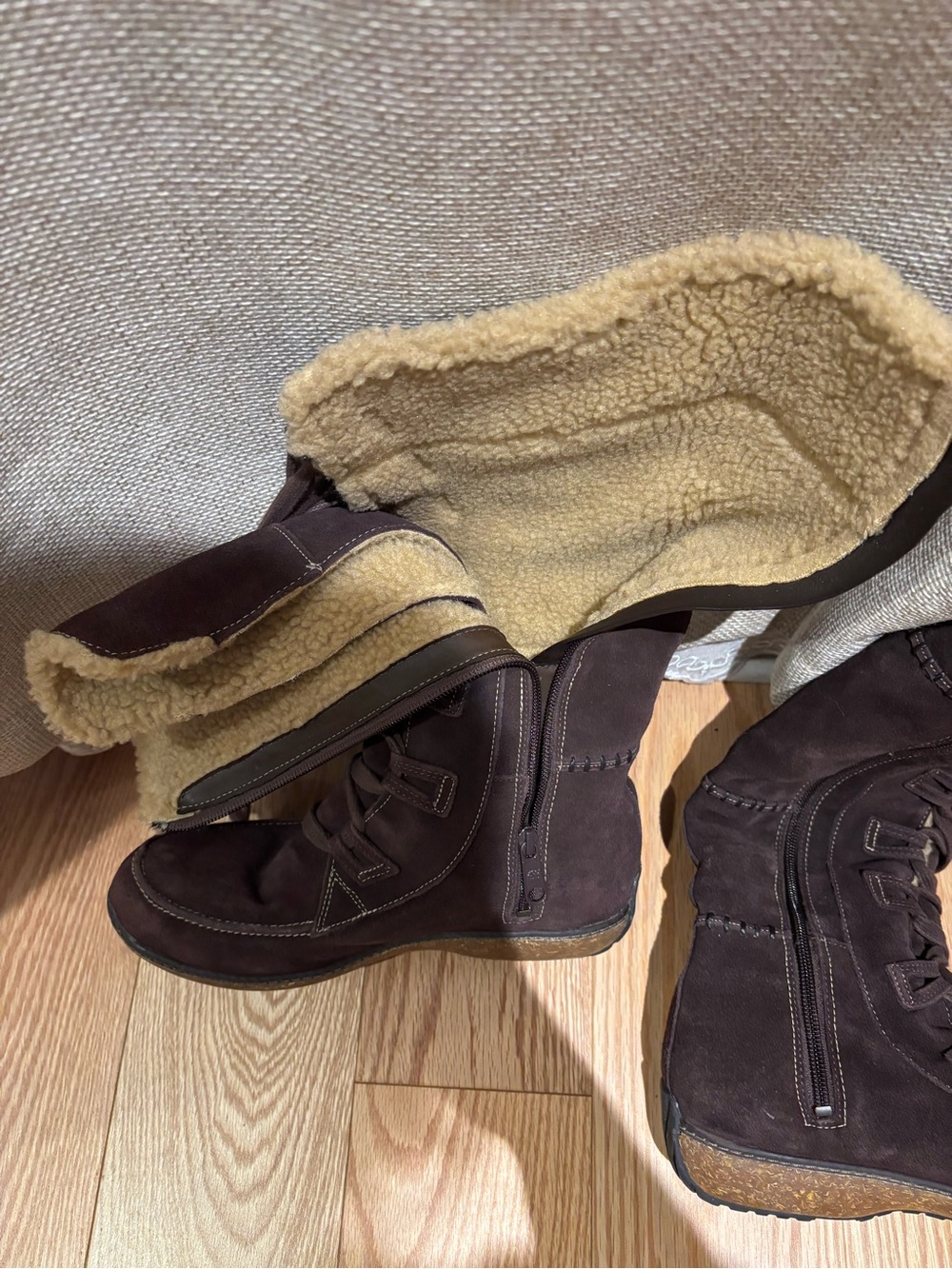 Timberland Vintage Y2K Women's Dark Brown Fleece-Lined Winter Boots - Picture 3 of 6